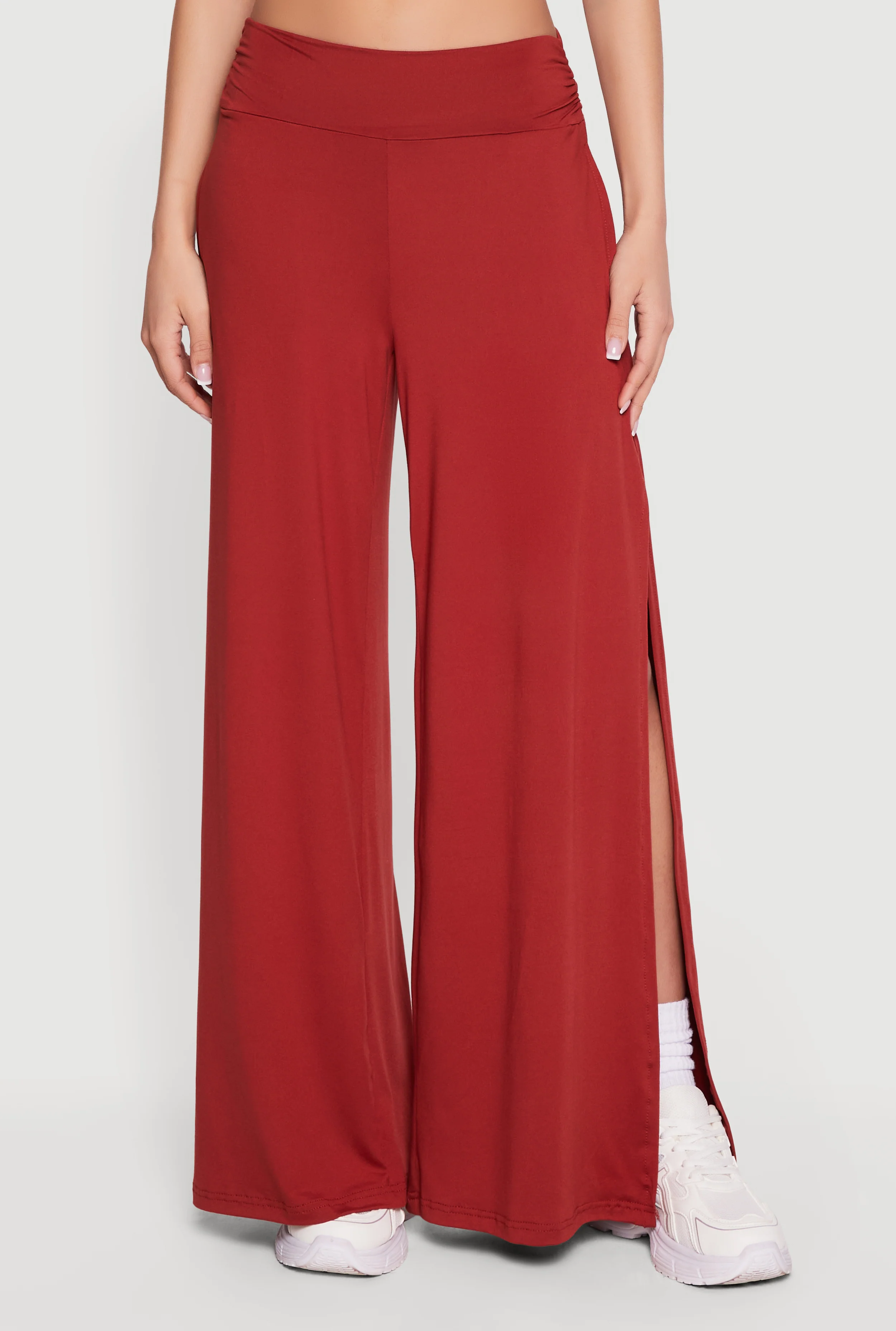 Open Side Ruched Waist Pull On Pants - Image 3