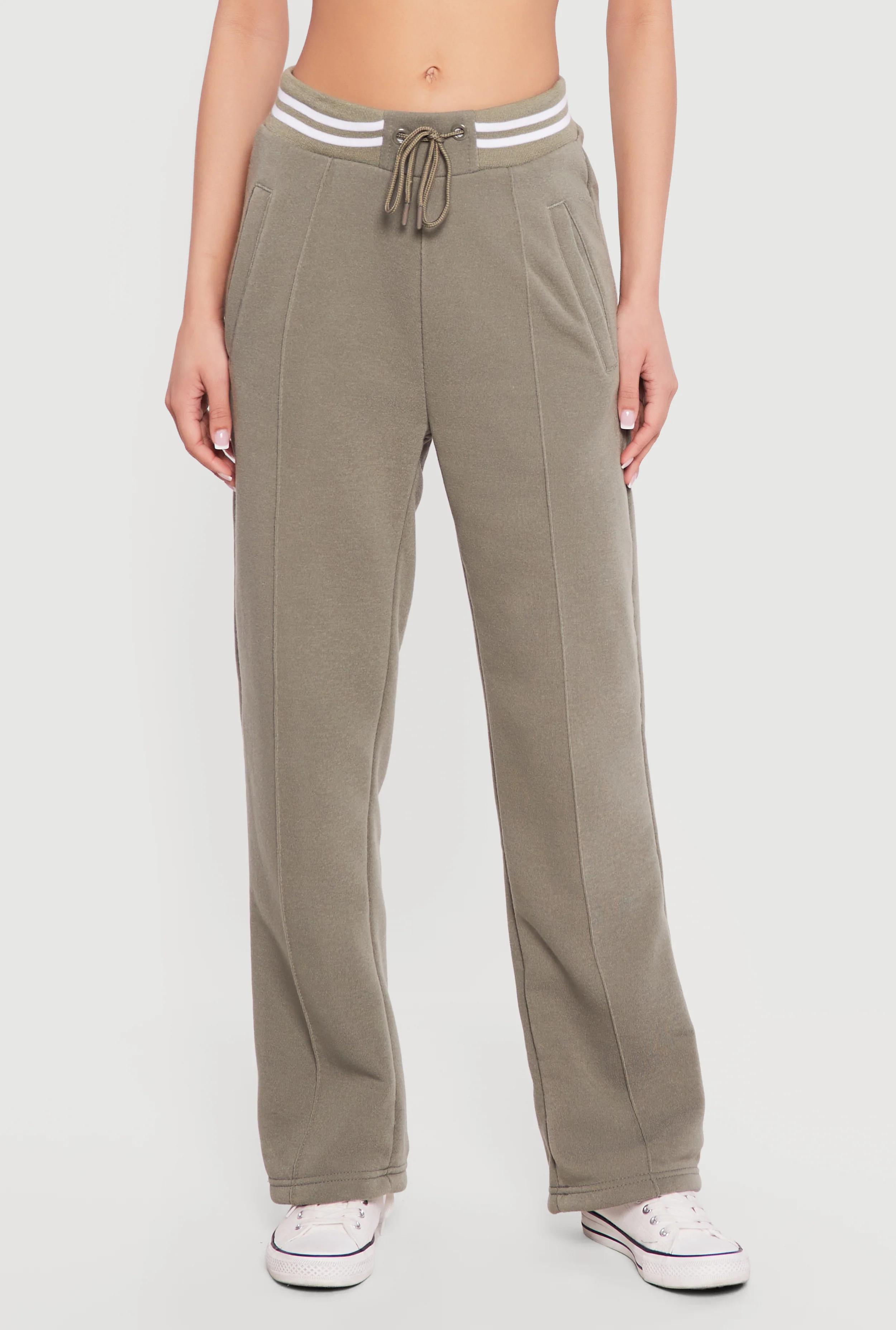 Pintuck Detail Varsity Stripe Pintuck Detail Sweatpants - Image 3