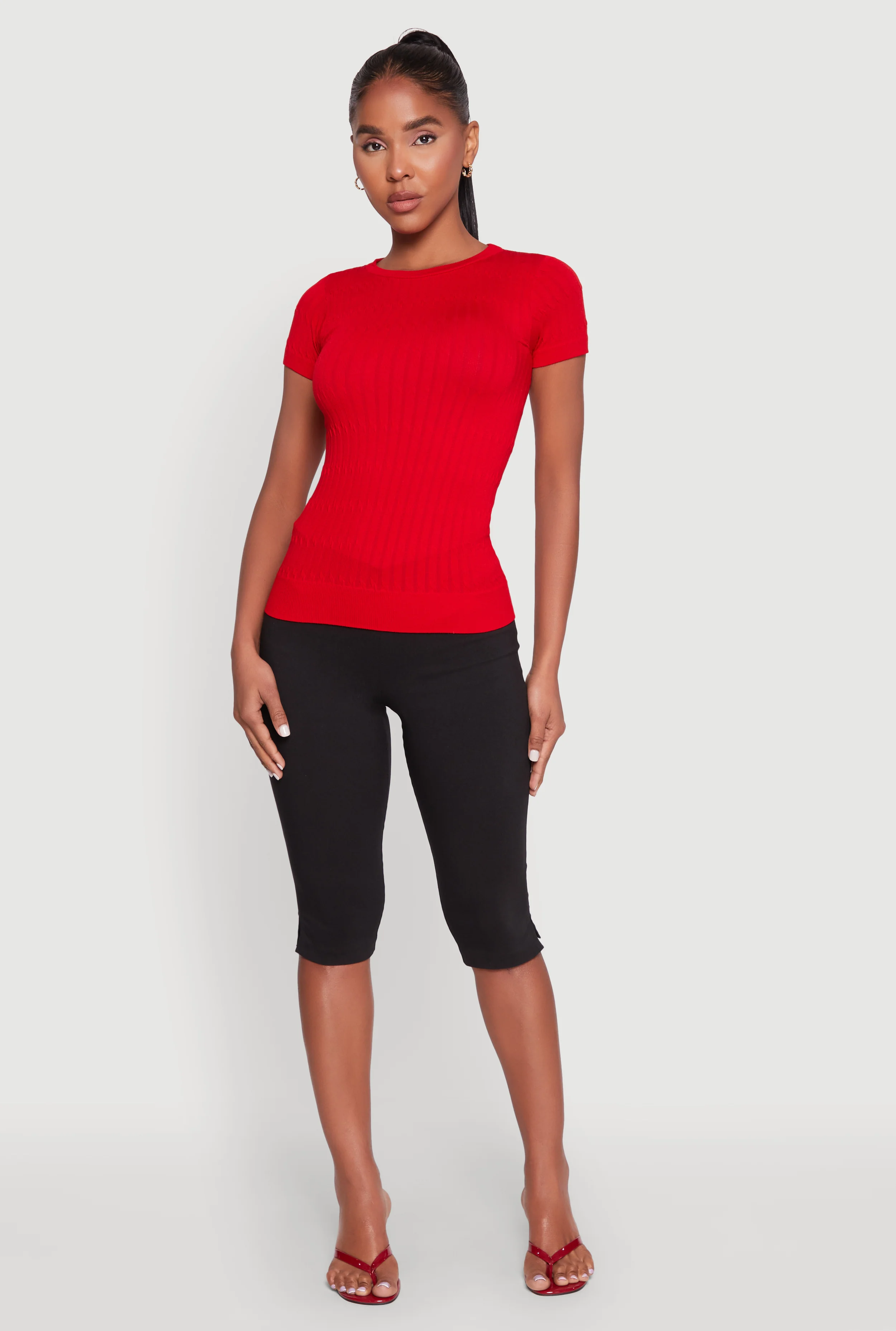 Seamless Crew Neck Short Sleeve Top - Image 3
