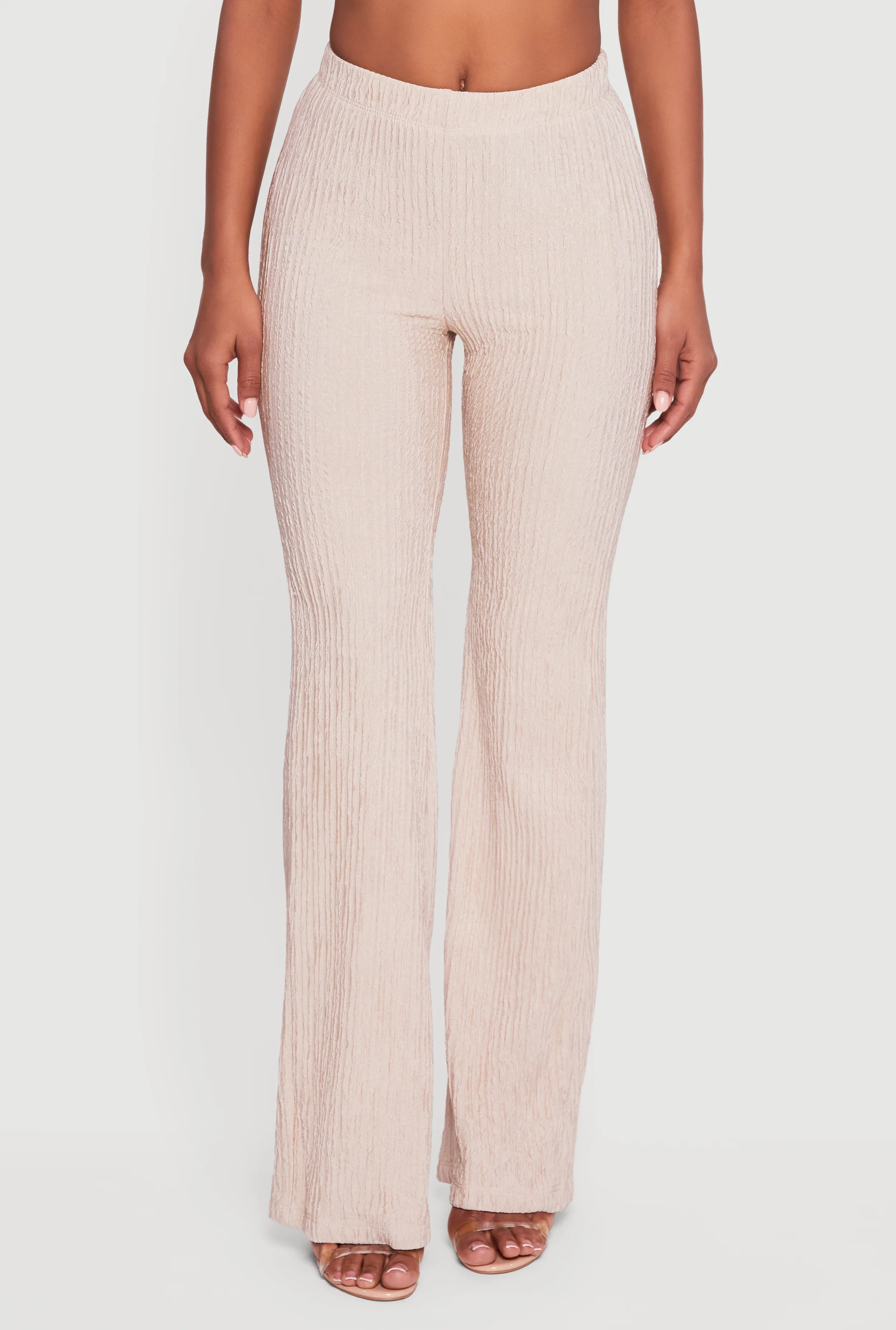 Textured Knit Pull On Slim Leg Pants - Image 3