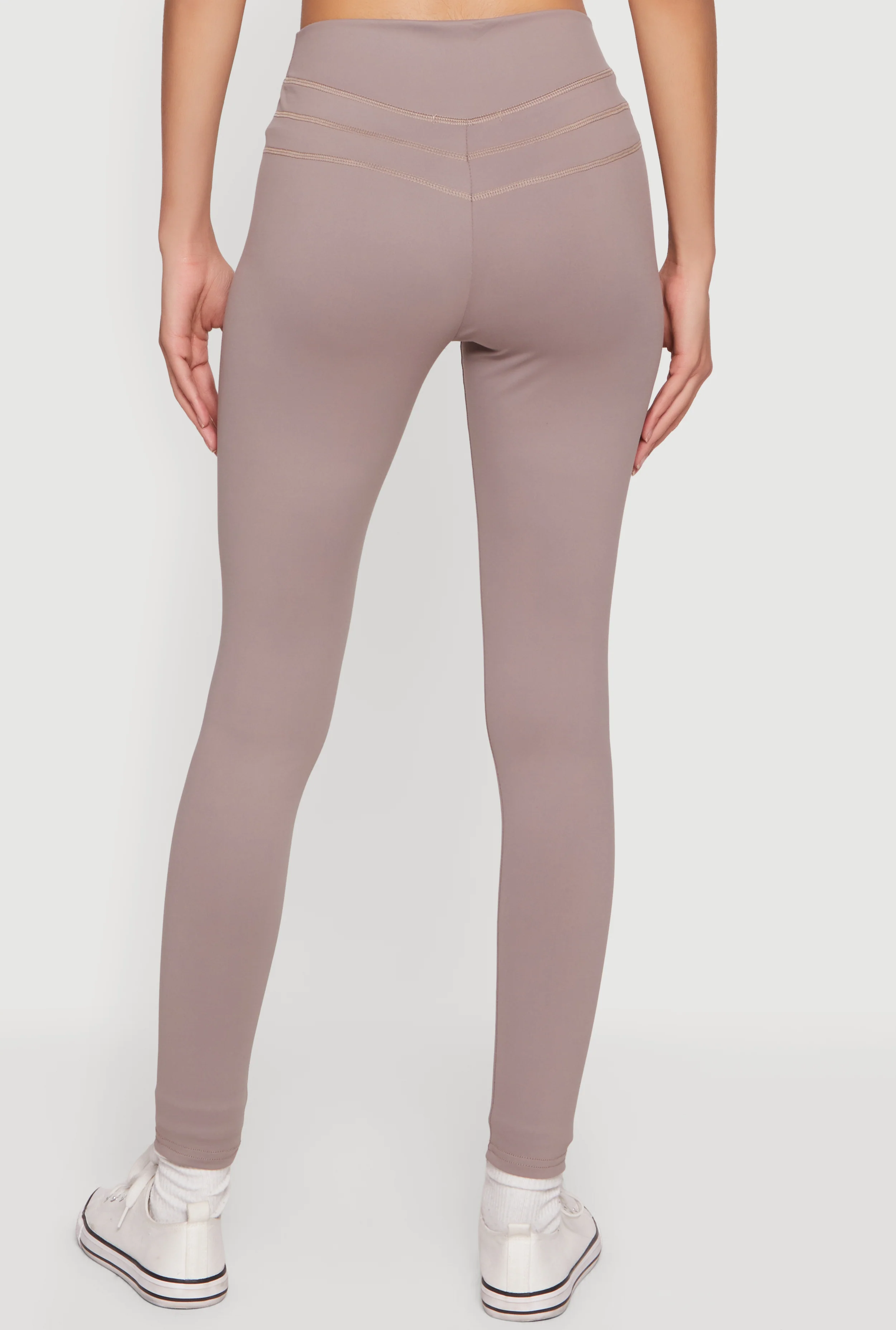 High Waisted Decorative Stitch Leggings - Image 5