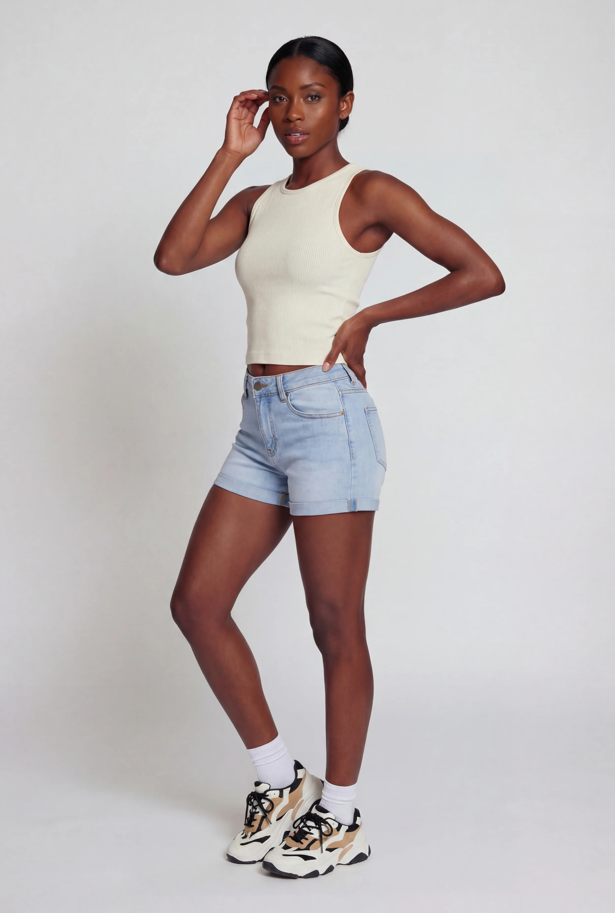 Seamless Rib Knit Racerback Crop Top - Image 3