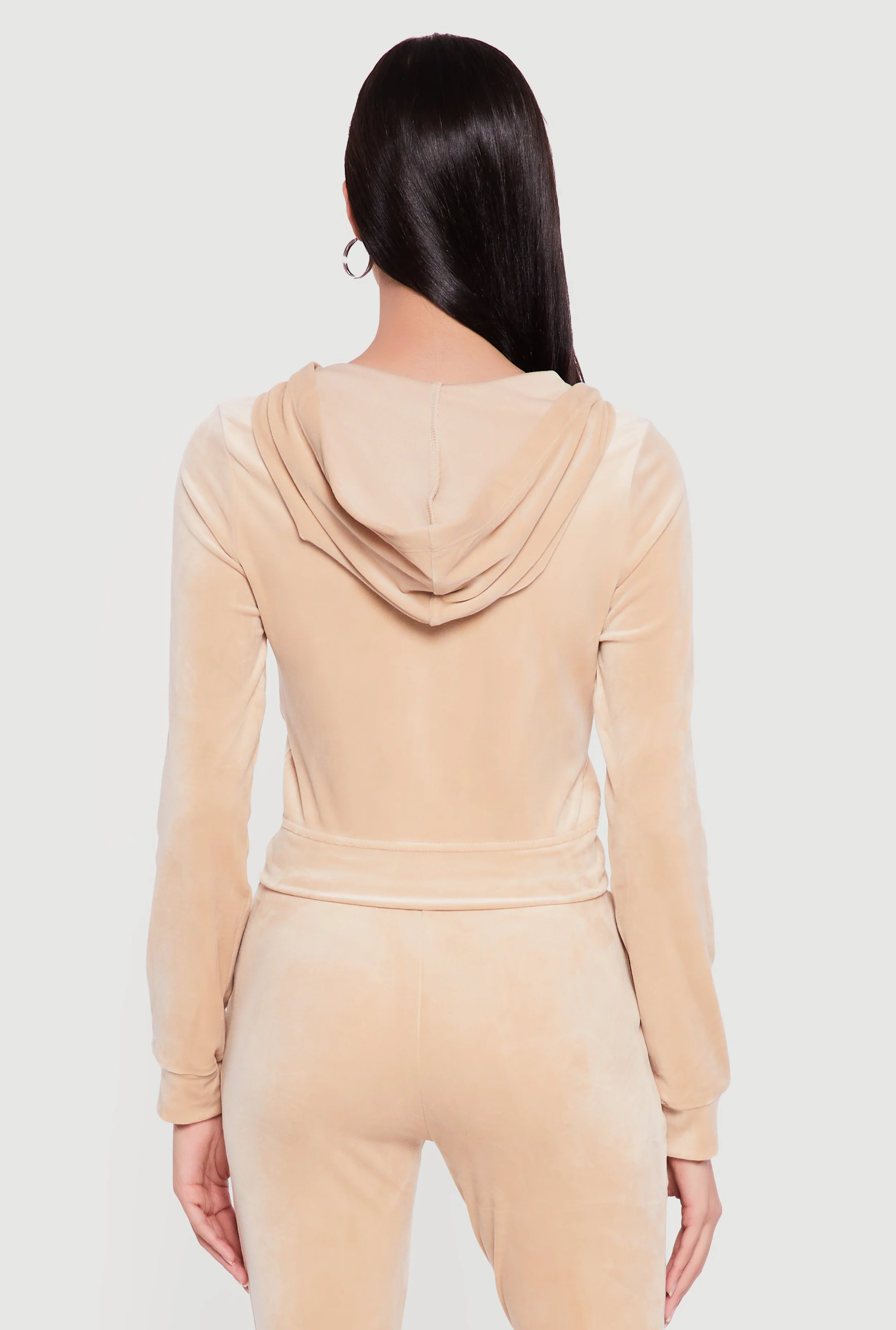 Velour Zip Front Hoodie - Image 5
