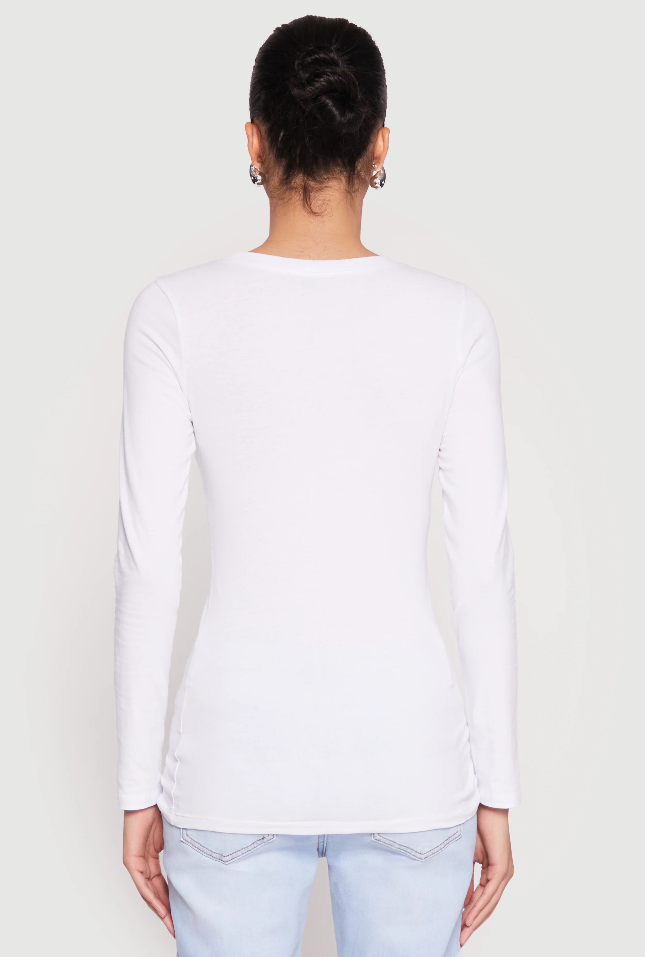 Basic Crew Neck Long Sleeve Tee - Image 6