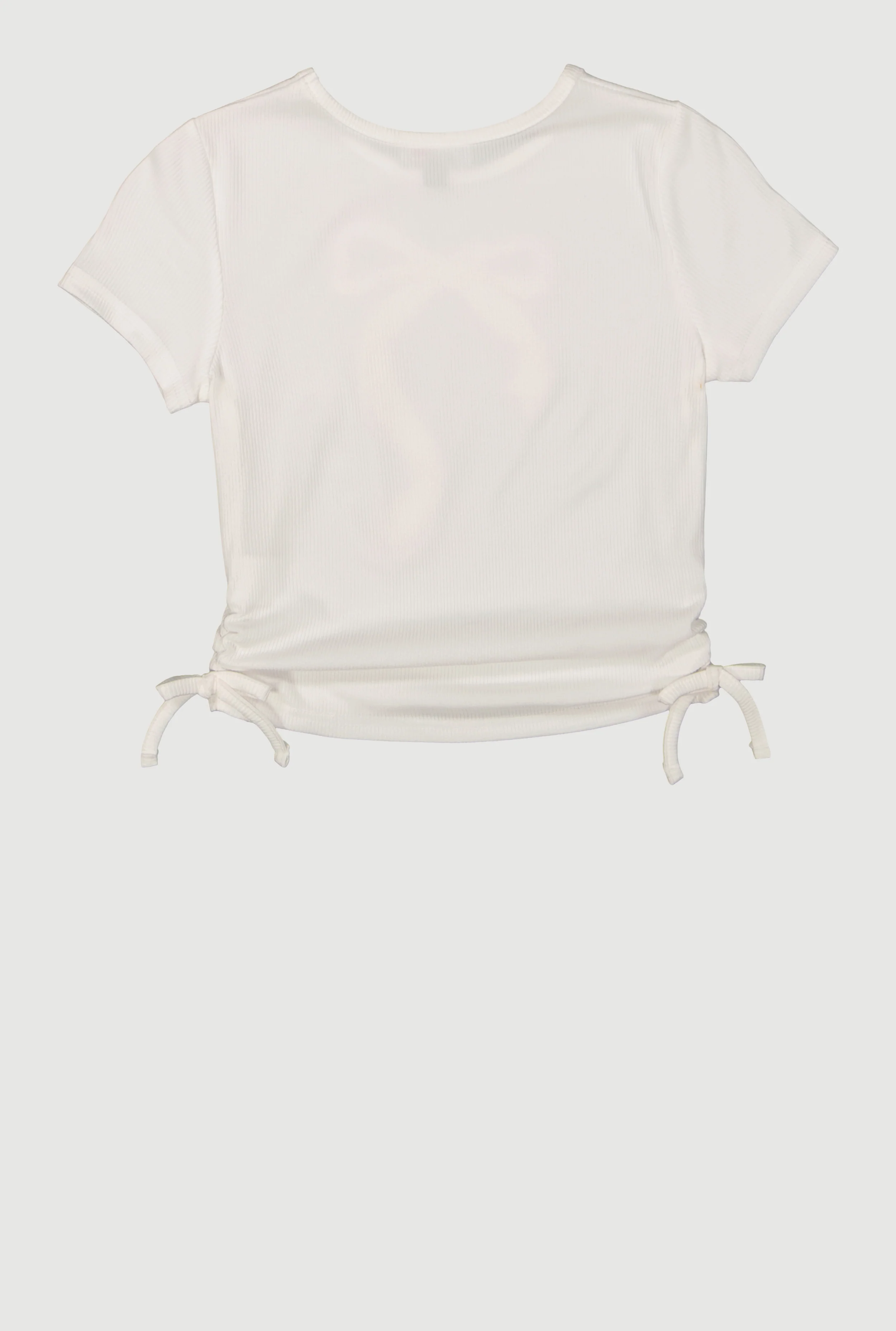 Girls Ribbed Knit Bow Graphic Patch Top - Image 3