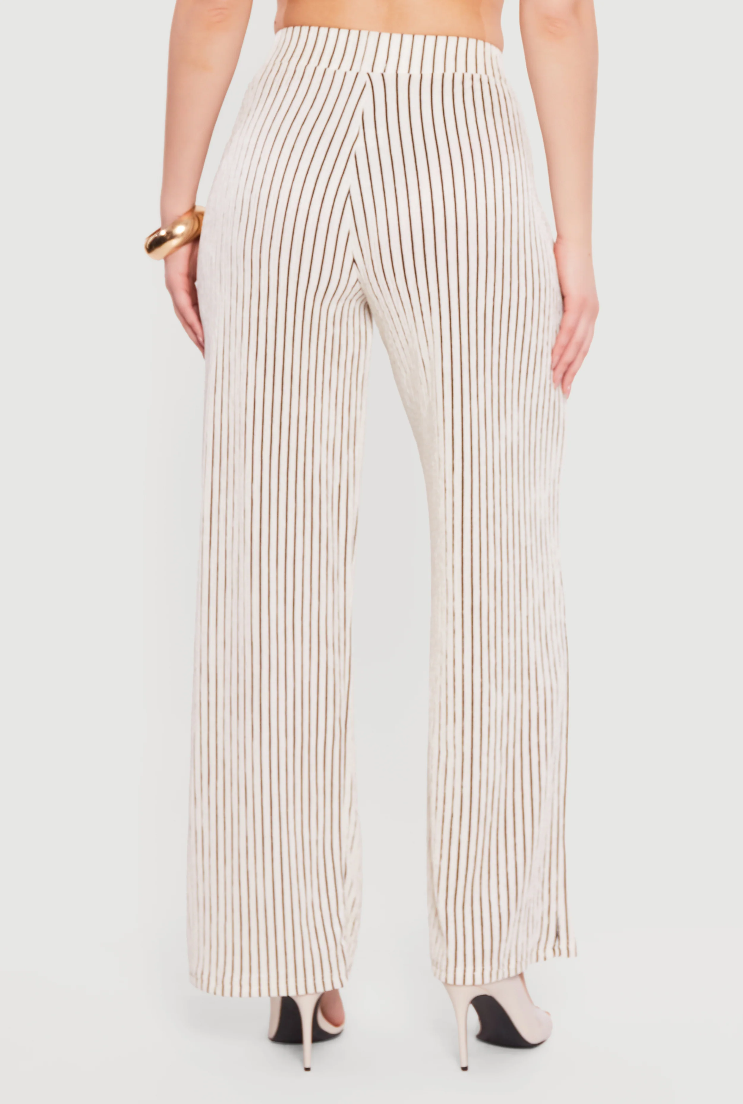 Plisse Striped Wide Leg Pants - Image 5