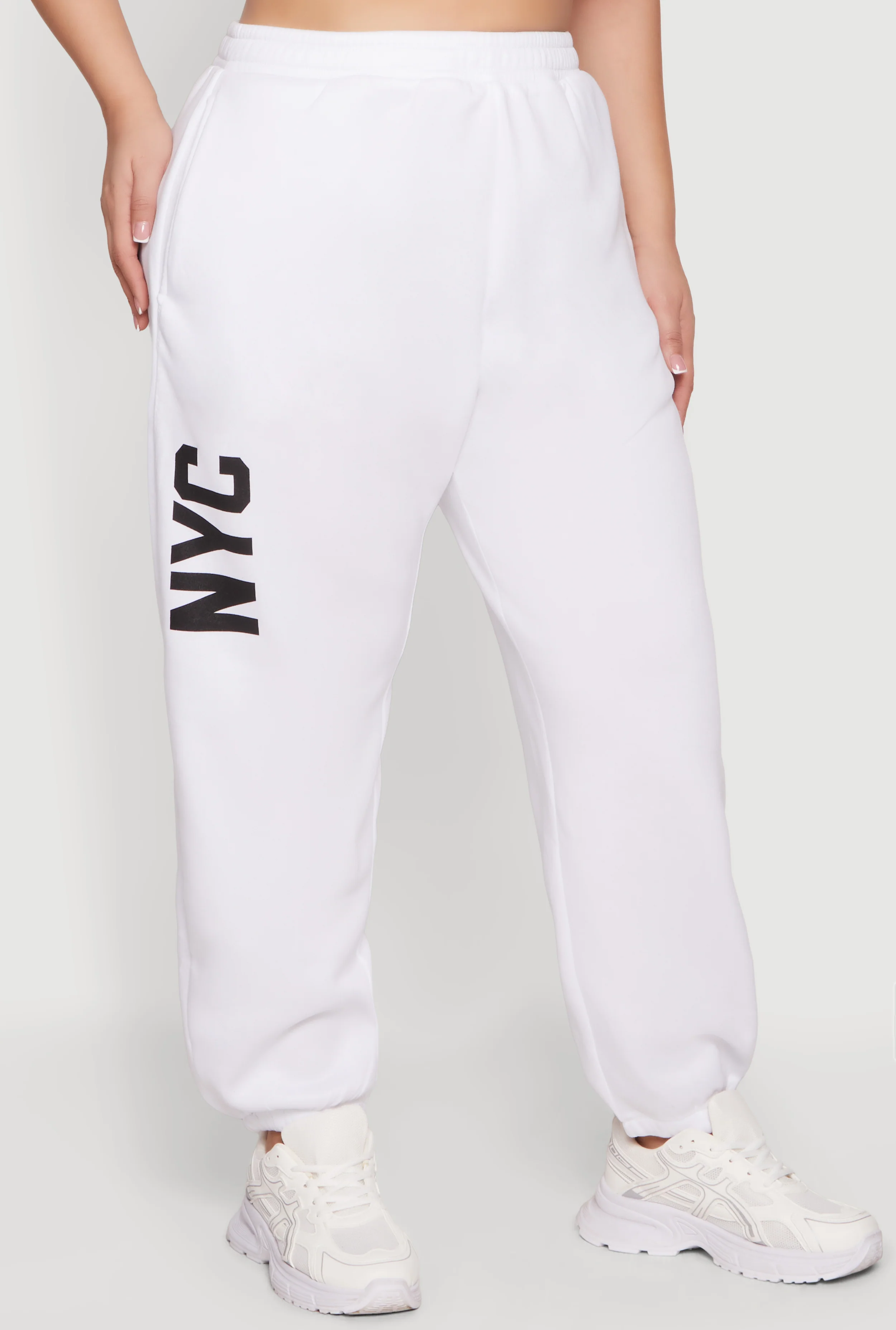 Plus Size NYC Graphic High Waisted Sweatpants - Image 3