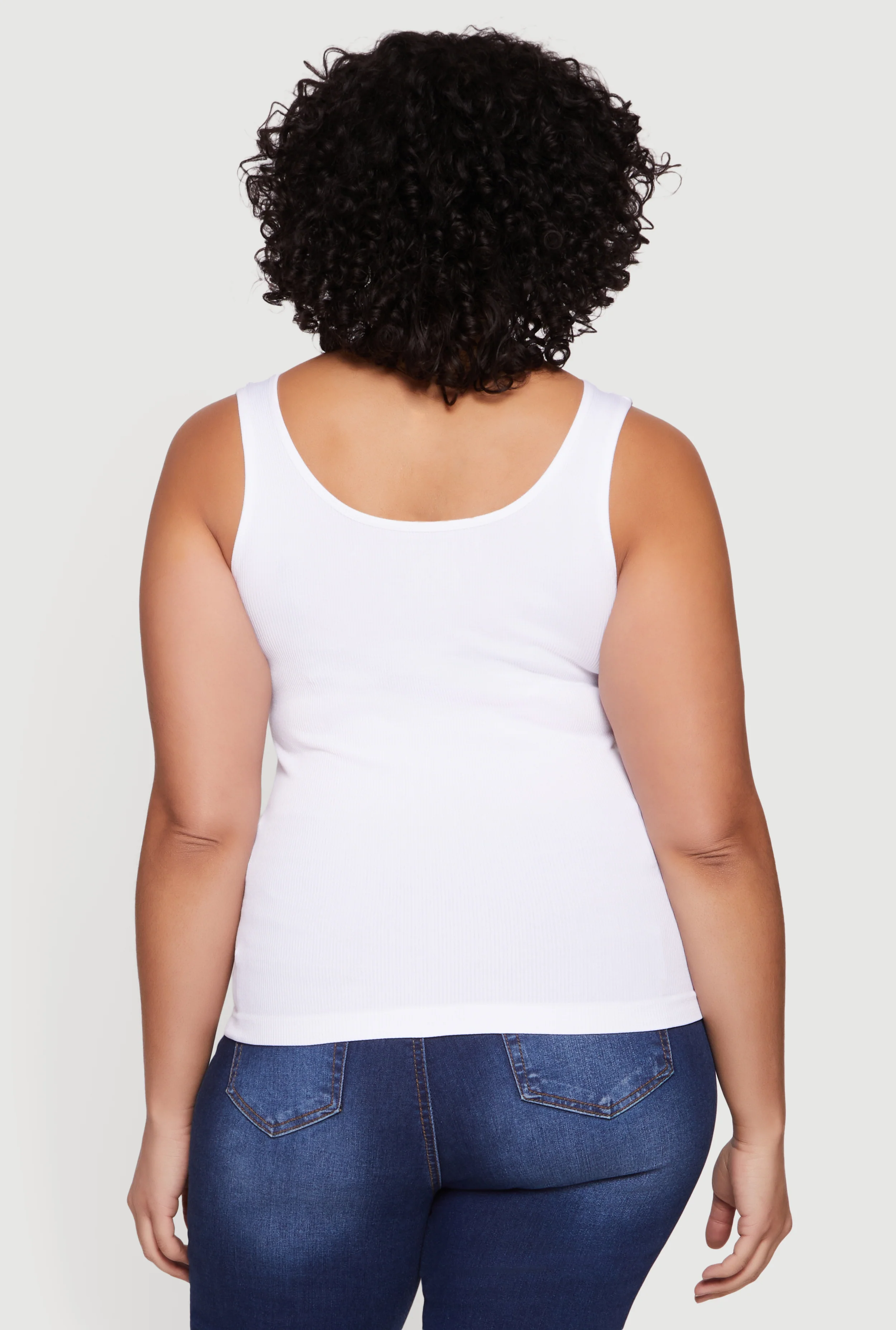 Plus Size Seamless Ribbed Knit V Neck Top - Image 5