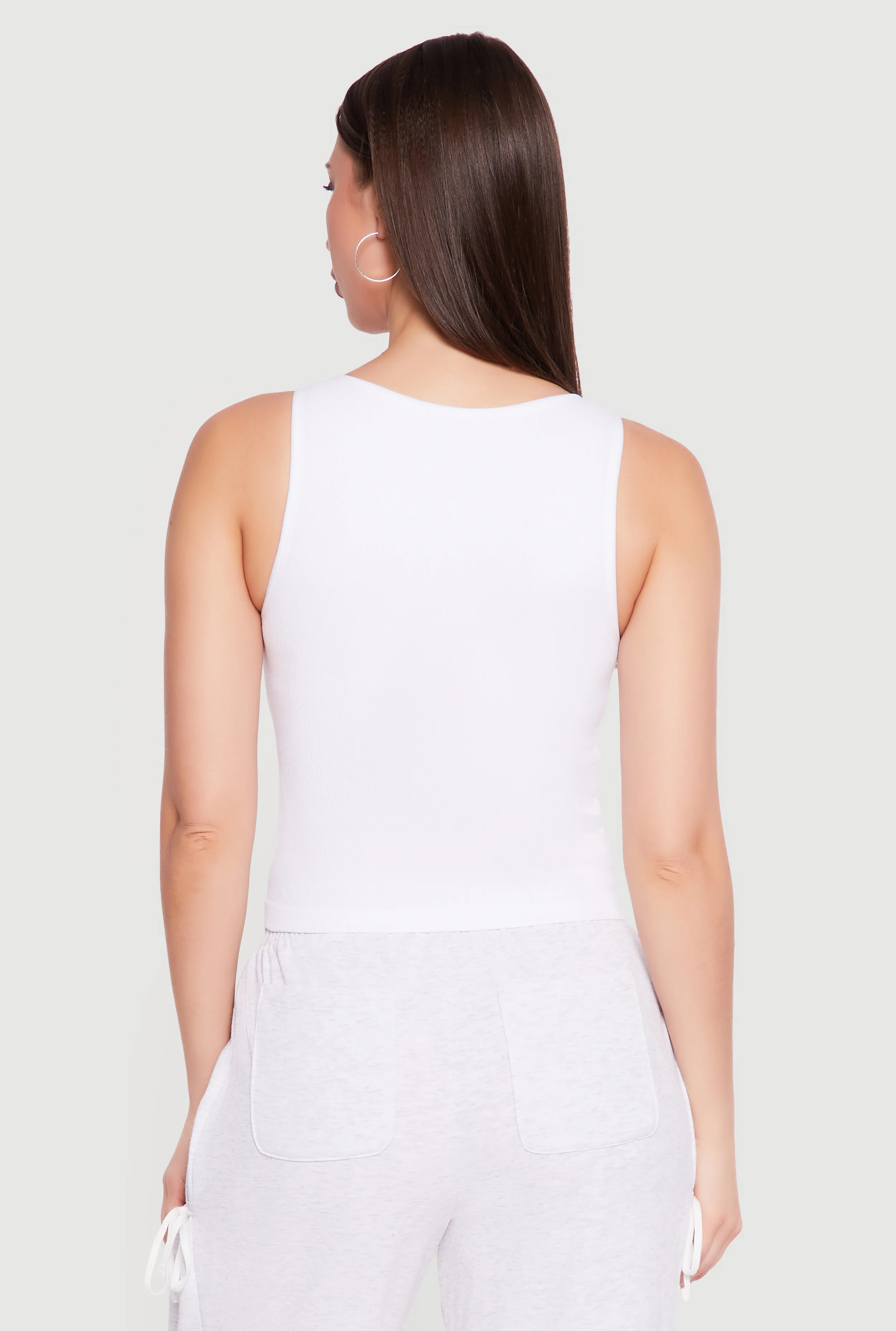Seamless Rib Knit Racerback Crop Top - Image 5