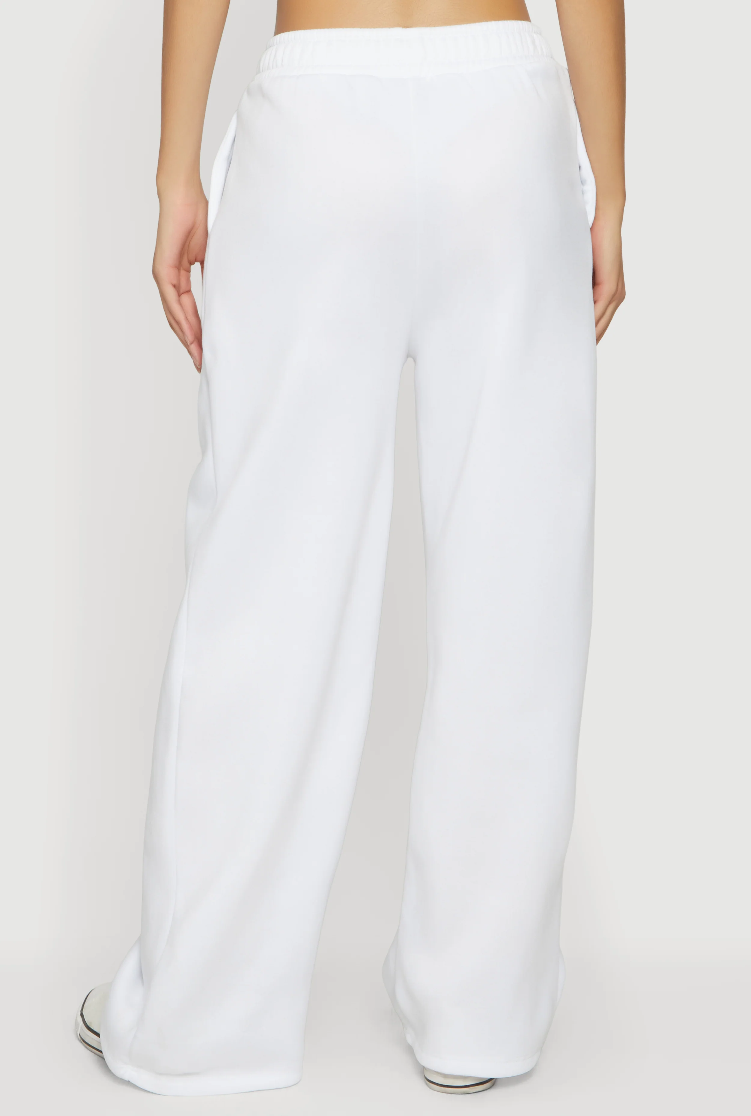 Solid Wide Leg Pull On Sweatpants - Image 5