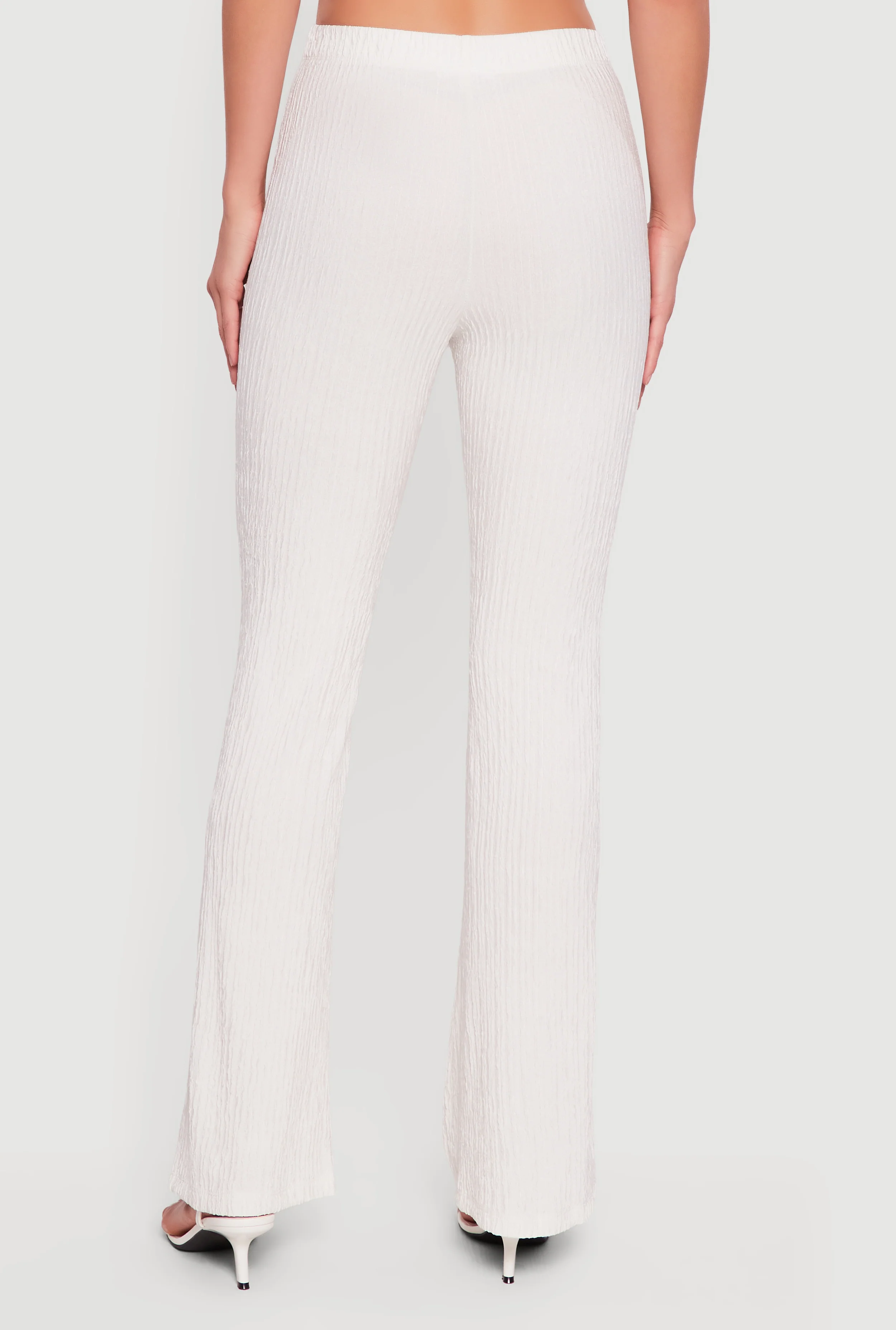 Textured Knit Pull On Slim Leg Pants - Image 3