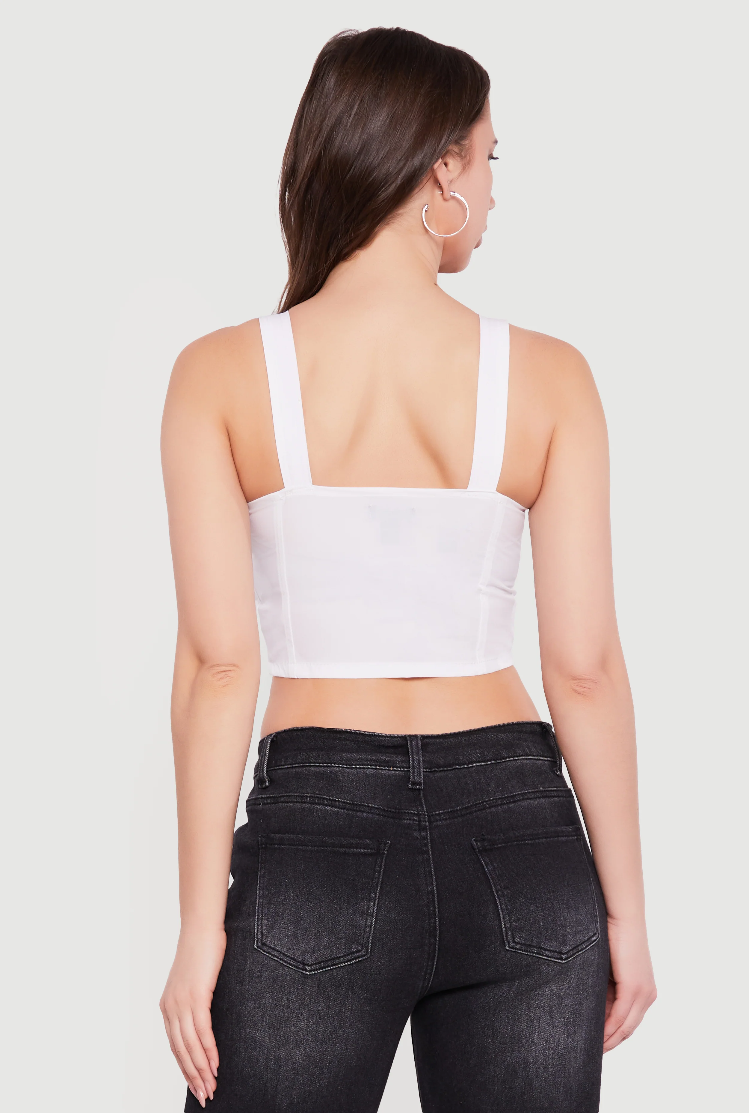 Zip Front Utility Overall Crop Top - Image 5