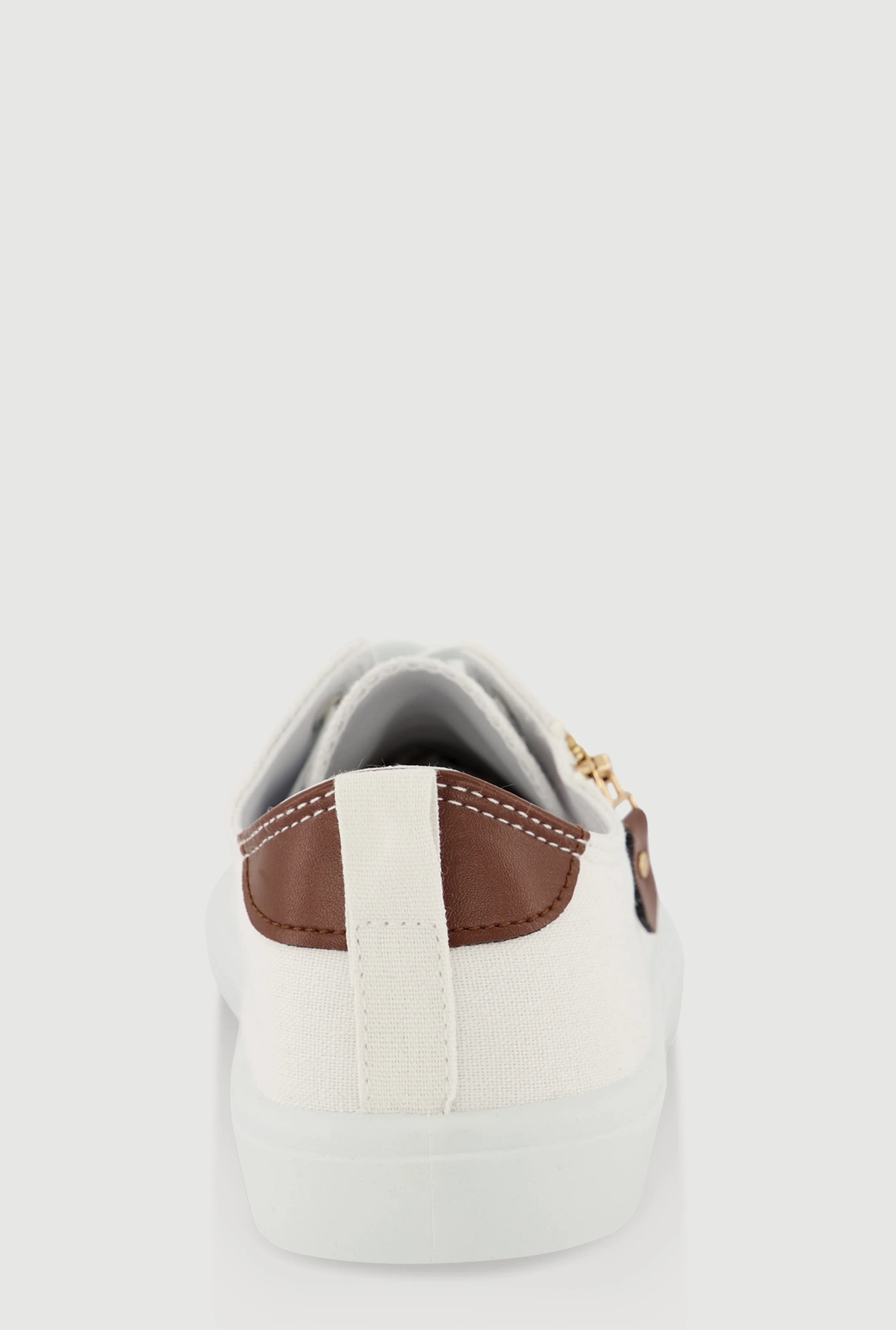 Zipper Detail Lace Up Low Top Sneakers - Image 3