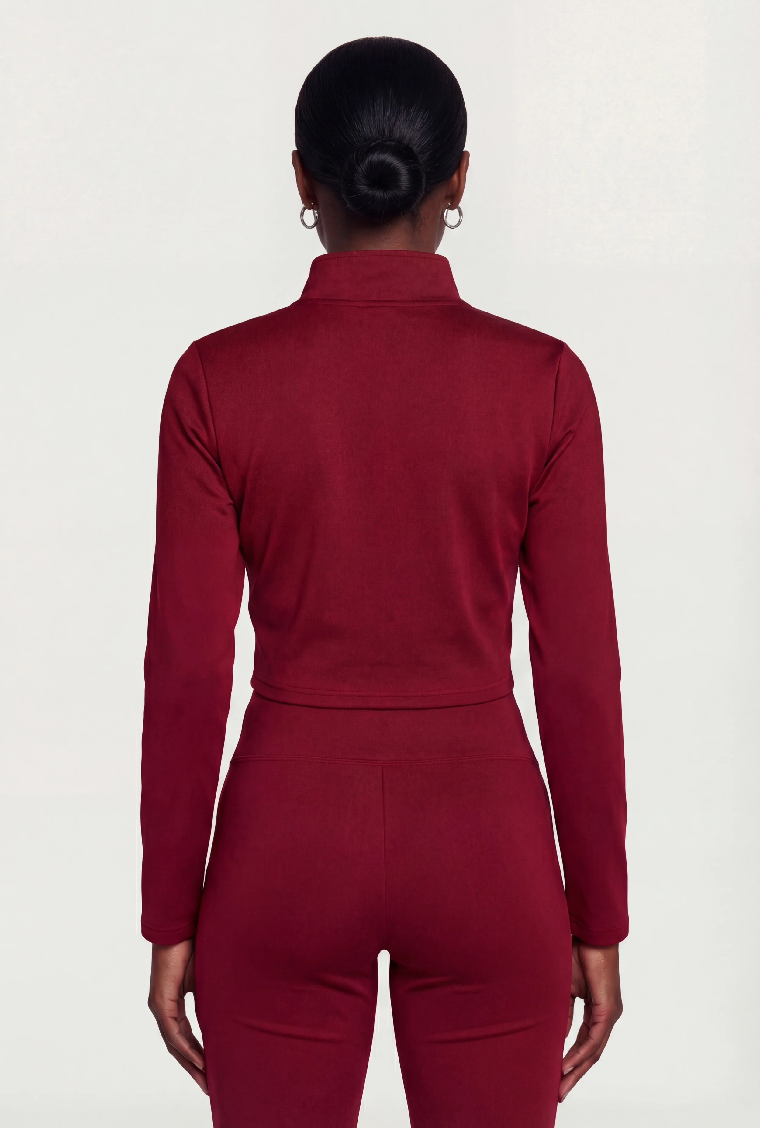 Contrast Trim Piping Zip Front Mock Neck Track Jacket - Image 5
