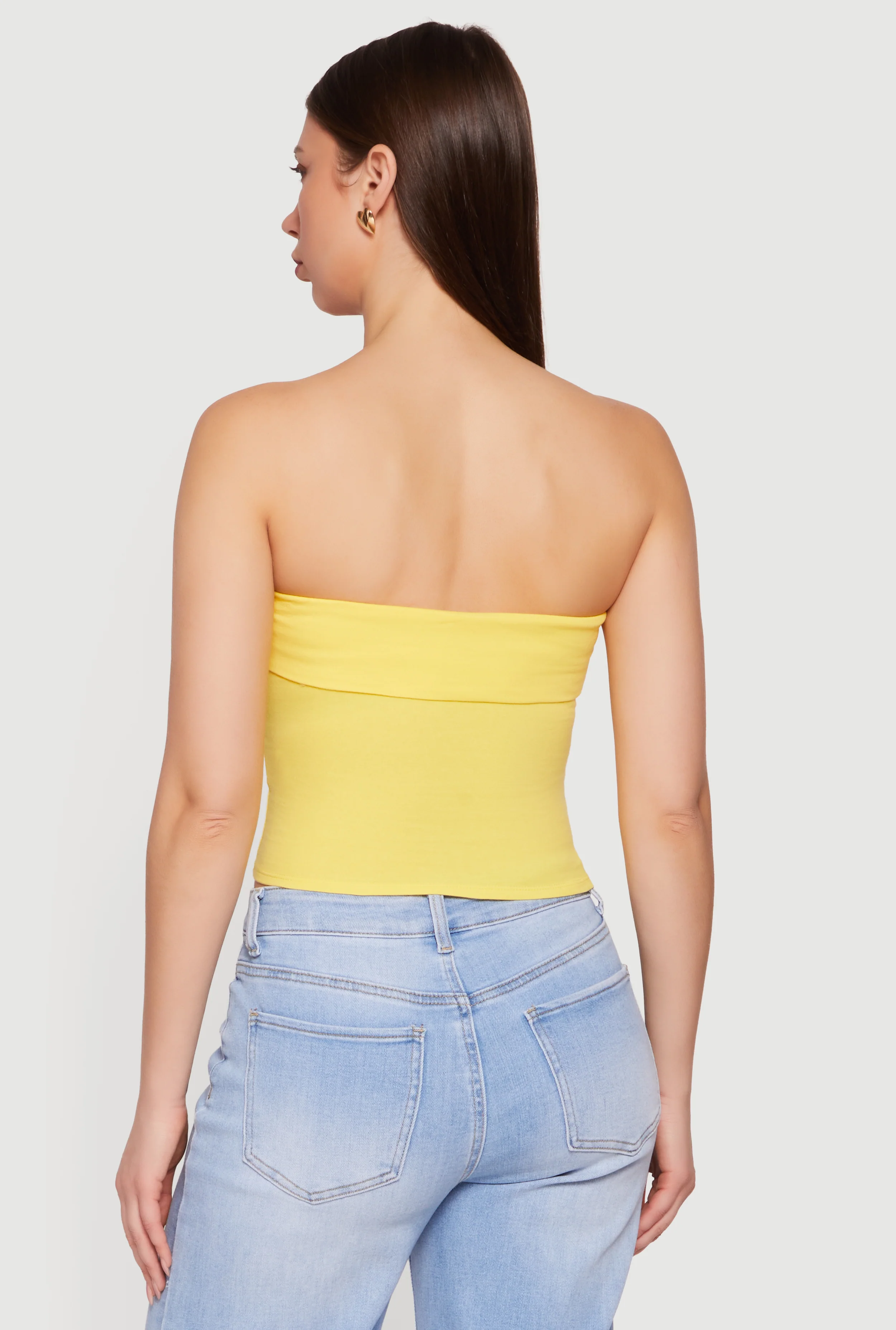 Cropped Fold Over Tube Top - Image 5